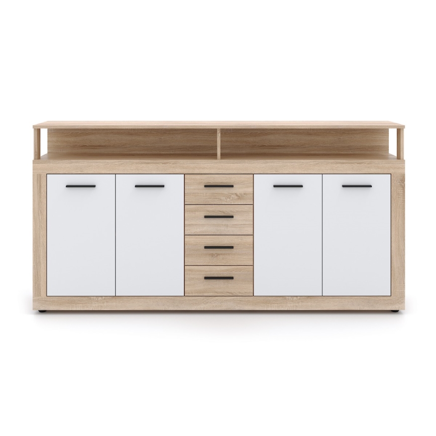 Komoda RUNA 190x96x32 cm dub sonoma/bílá