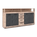 Komoda RUNA 190x96x32 cm světle hnědá/antracit
