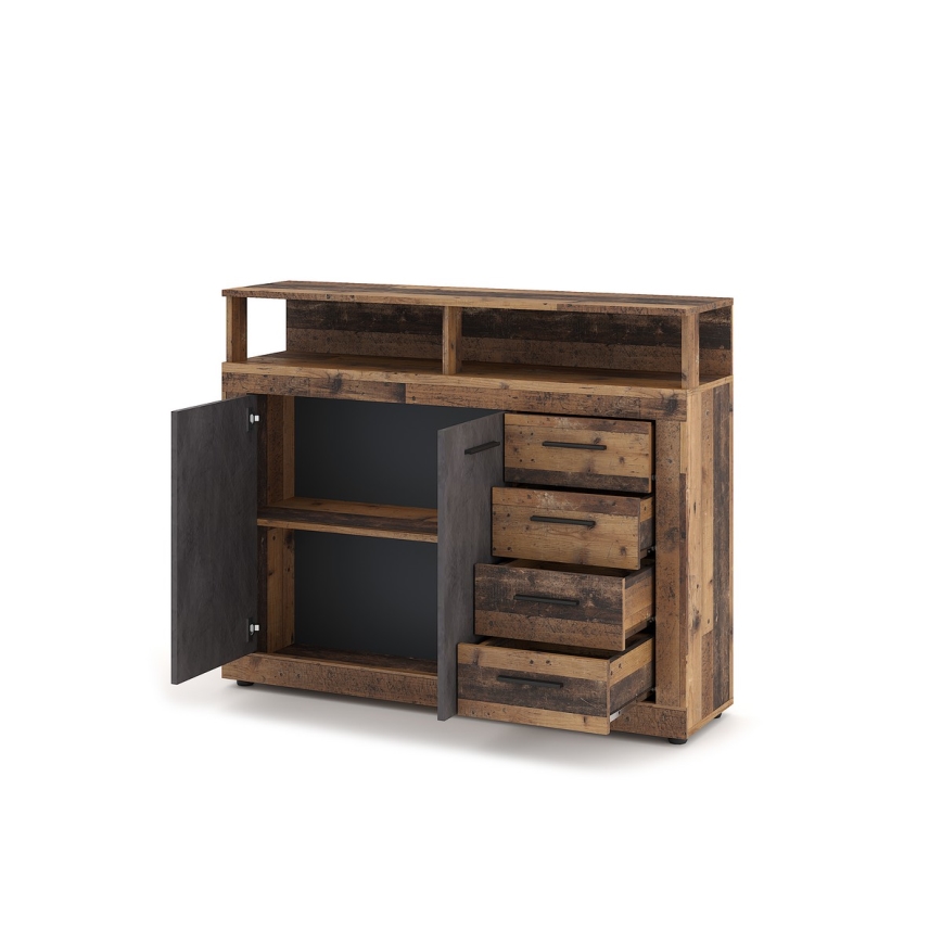 Komoda RUNA tmavě hnědá/antracit