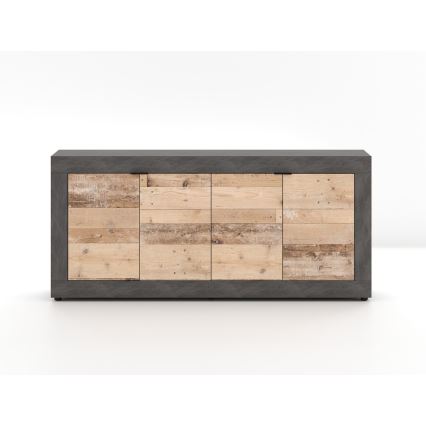 Komoda RUNEA 180x86x42 cm světle hnědá/antracit