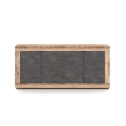 Komoda RUNEA 180x86x42 cm světle hnědá/antracit