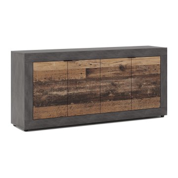 Komoda RUNEA 180x86x42 cm tmavě hnědá/antracit