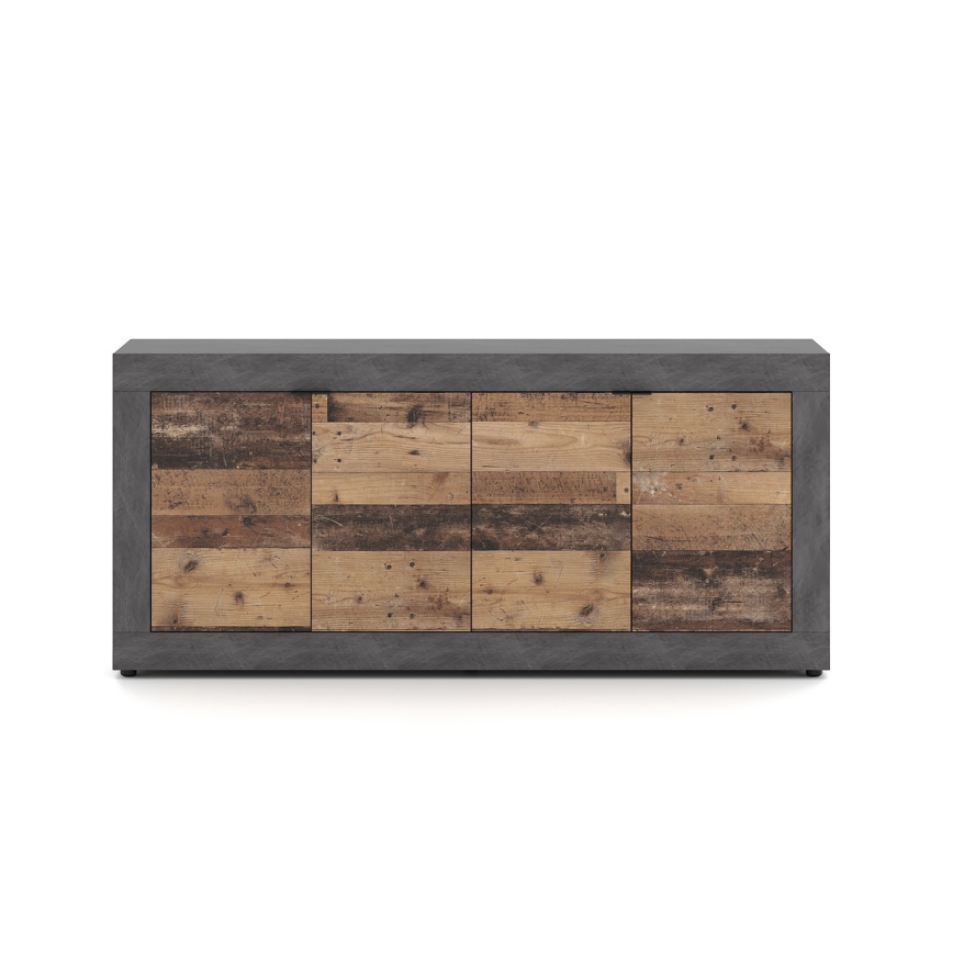 Komoda RUNEA 180x86x42 cm tmavě hnědá/antracit