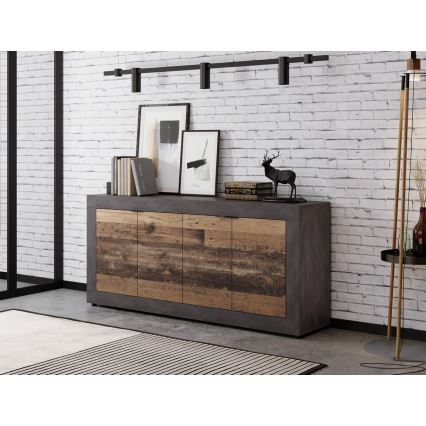 Komoda RUNEA tmavě hnědá/antracit