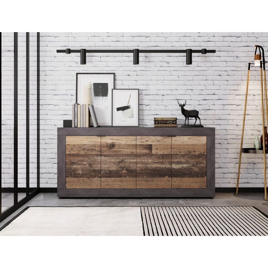 Komoda RUNEA tmavě hnědá/antracit