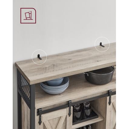 Komoda s posuvnými dvířky FIRA taupe/černá