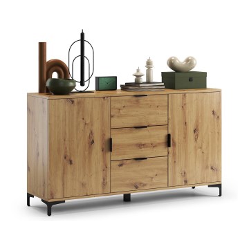 Komoda se zásuvkami a dvířky LORA dub artisan