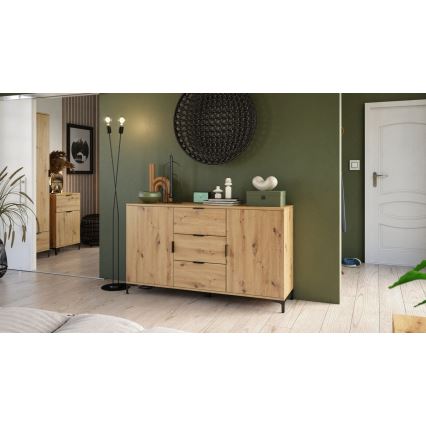 Komoda se zásuvkami a dvířky LORA dub artisan