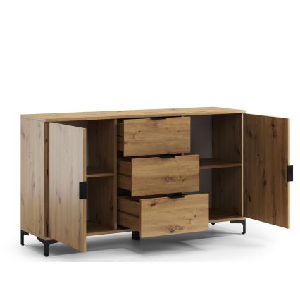 Komoda se zásuvkami a dvířky LORA dub artisan