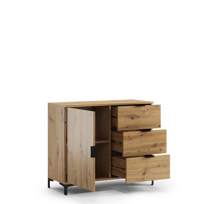Komoda se zásuvkami LORA 100x85x40 cm dub artisan