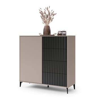 Komoda se zásuvkami RONJA taupe/černá