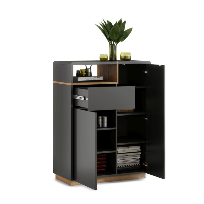 Komoda se zásuvkou FRED antracit/dub artisan