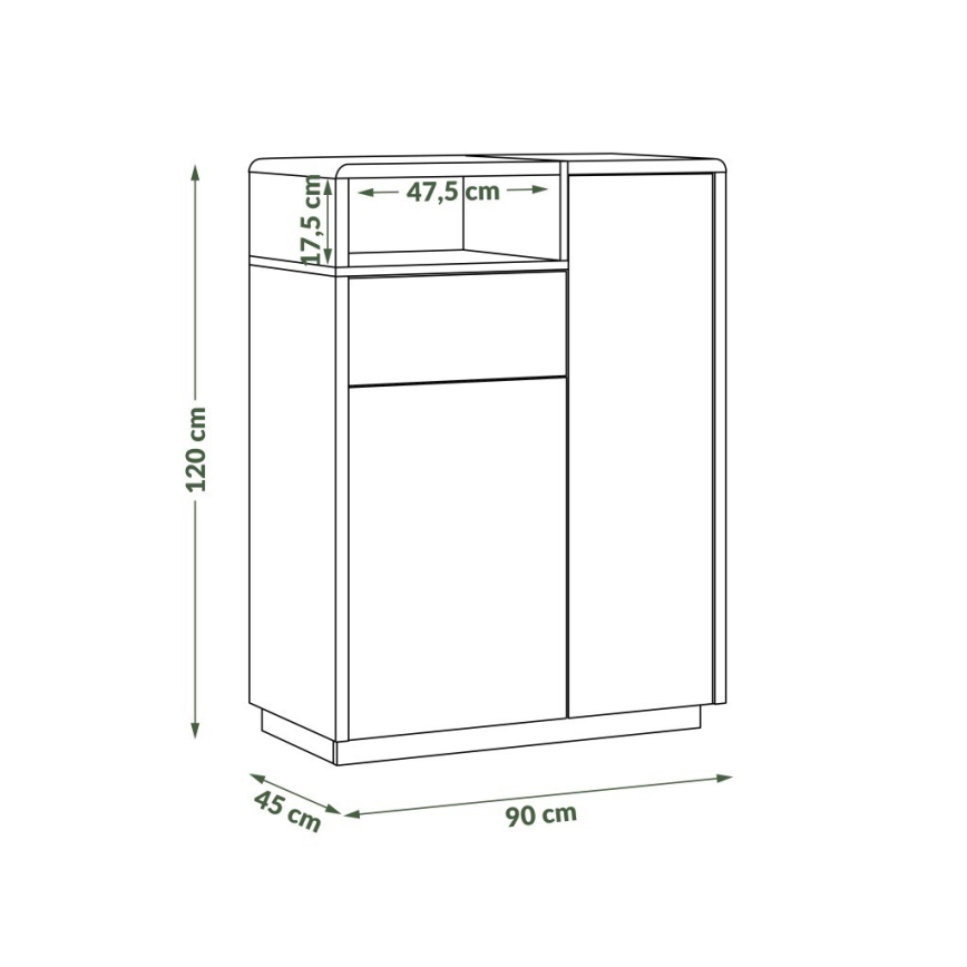 Komoda se zásuvkou FRED antracit/dub artisan