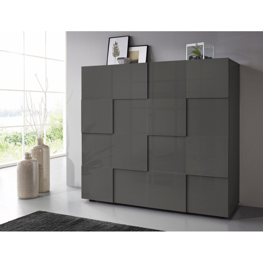 Komoda SERIAN 121x111x43 cm antracit