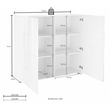 Komoda SERIAN 121x111x43 cm antracit