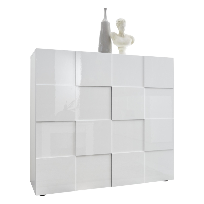 Komoda SERIAN 121x111x43 cm bílá