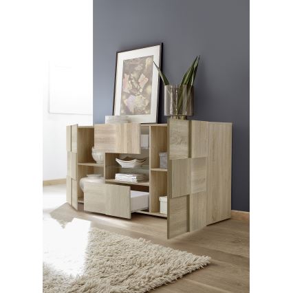 Komoda SERIAN 121x111x43 cm dub sonoma