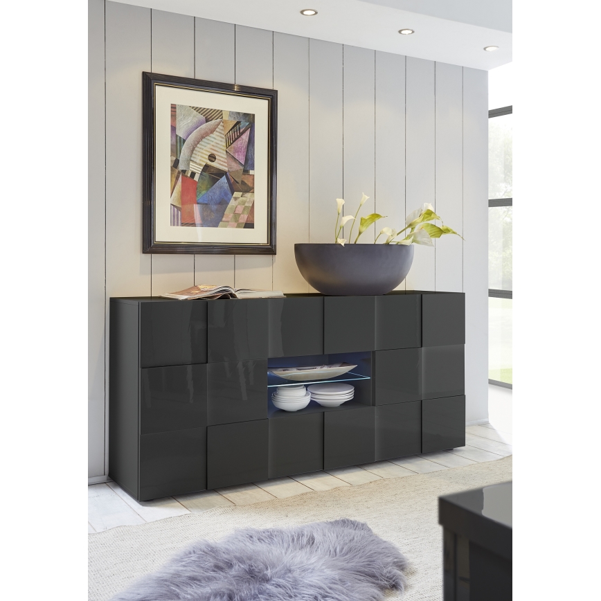 Komoda SERIAN 181x84x43 cm antracit
