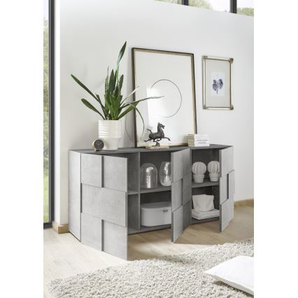 Komoda SERIAN 181x84x43 cm šedá beton
