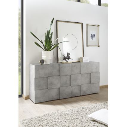 Komoda SERIAN 181x84x43 cm šedá beton