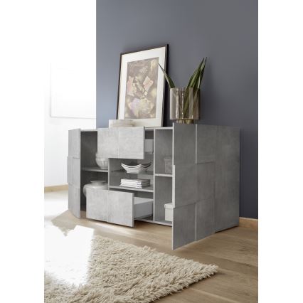 Komoda SERIAN 181x84x43 cm šedá beton