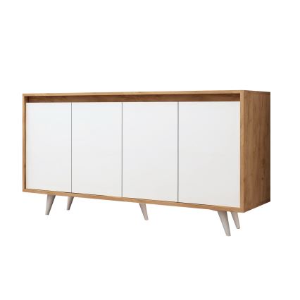Komoda SHANS 140x86x40 cm hnědá/bílá