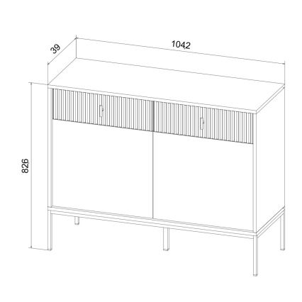 Komoda SUE 104x83x39 cm černá