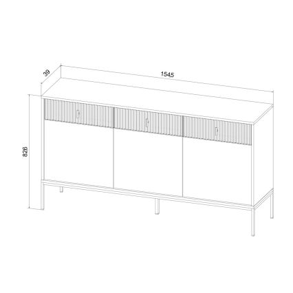 Komoda SUE 155x83x39 cm černá
