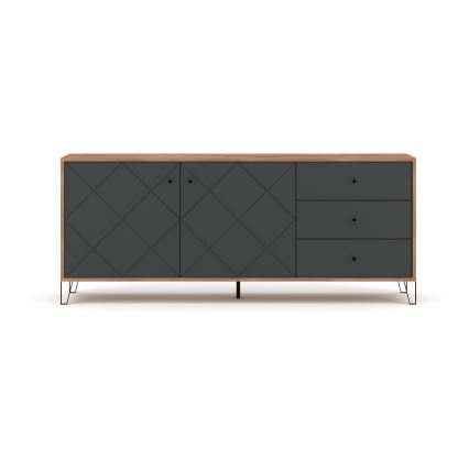 Komoda SULA 183x75x40 cm dub craft/černá