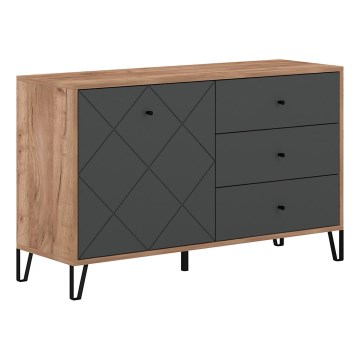 Komoda SULA dub craft/černá