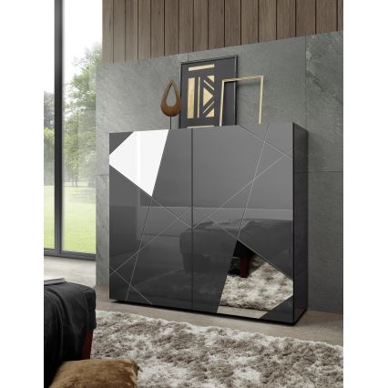 Komoda TAVRI 121x111x42 cm antracit