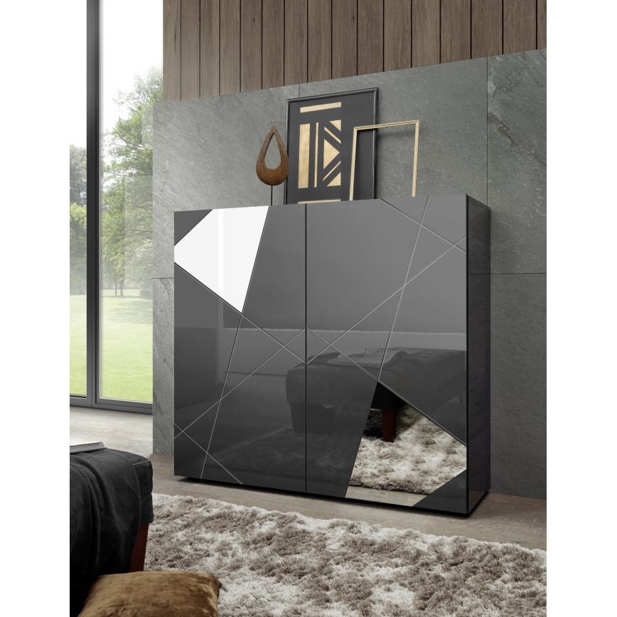 Komoda TAVRI 121x111x42 cm antracit