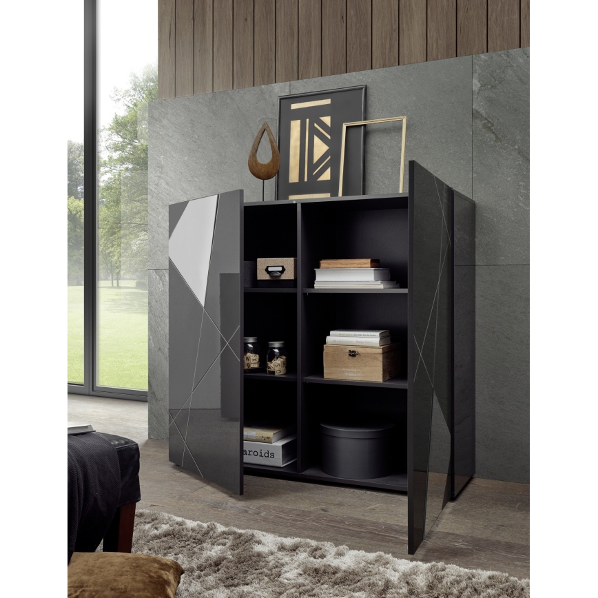 Komoda TAVRI 121x111x42 cm antracit