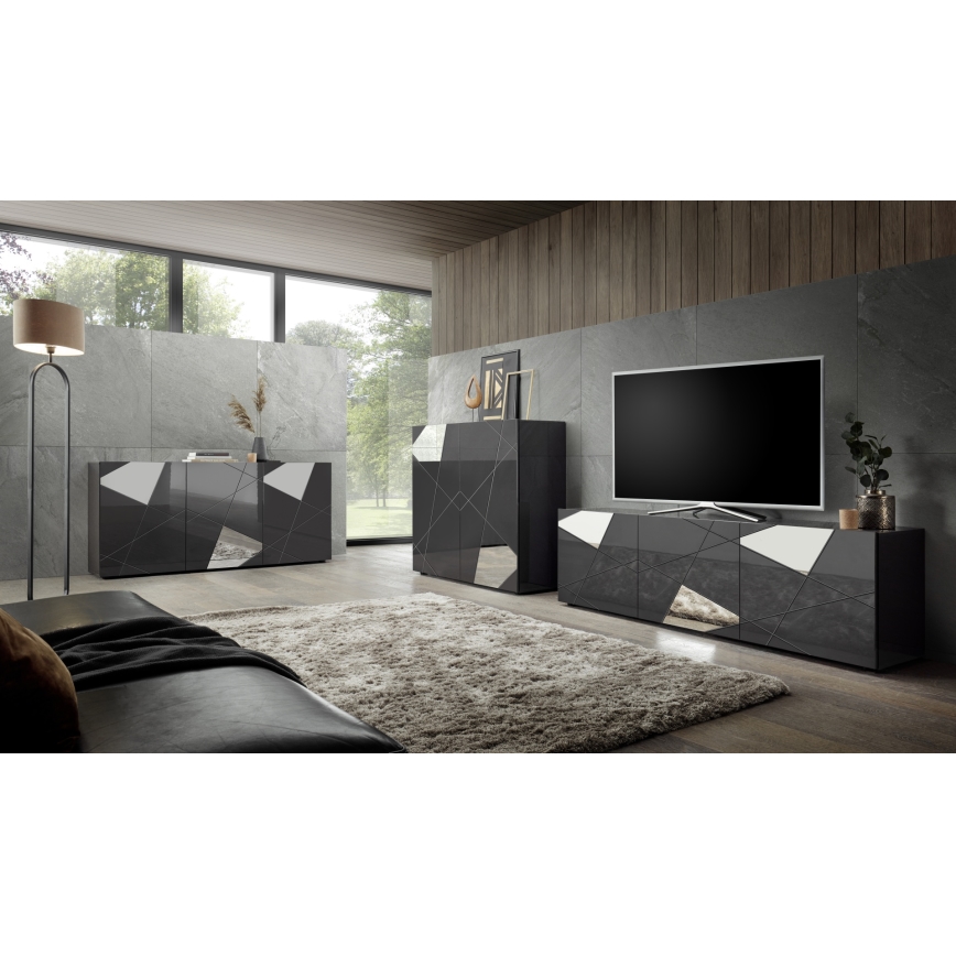 Komoda TAVRI 121x111x42 cm antracit