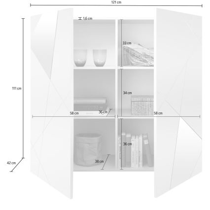 Komoda TAVRI 121x111x42 cm antracit