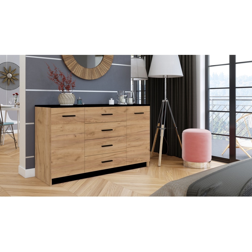 Komoda TAYLER dub craft/černá