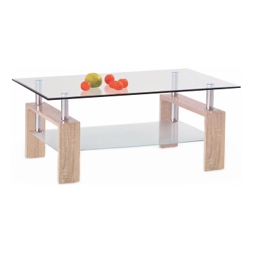 Konferenční stolek 110x60 cm čirá/dub sonoma