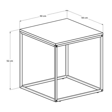 Konferenční stolek 50x50 cm hnědá