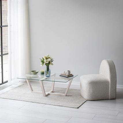 Konferenční stolek AMALFI 105x65 cm bílá/čirá