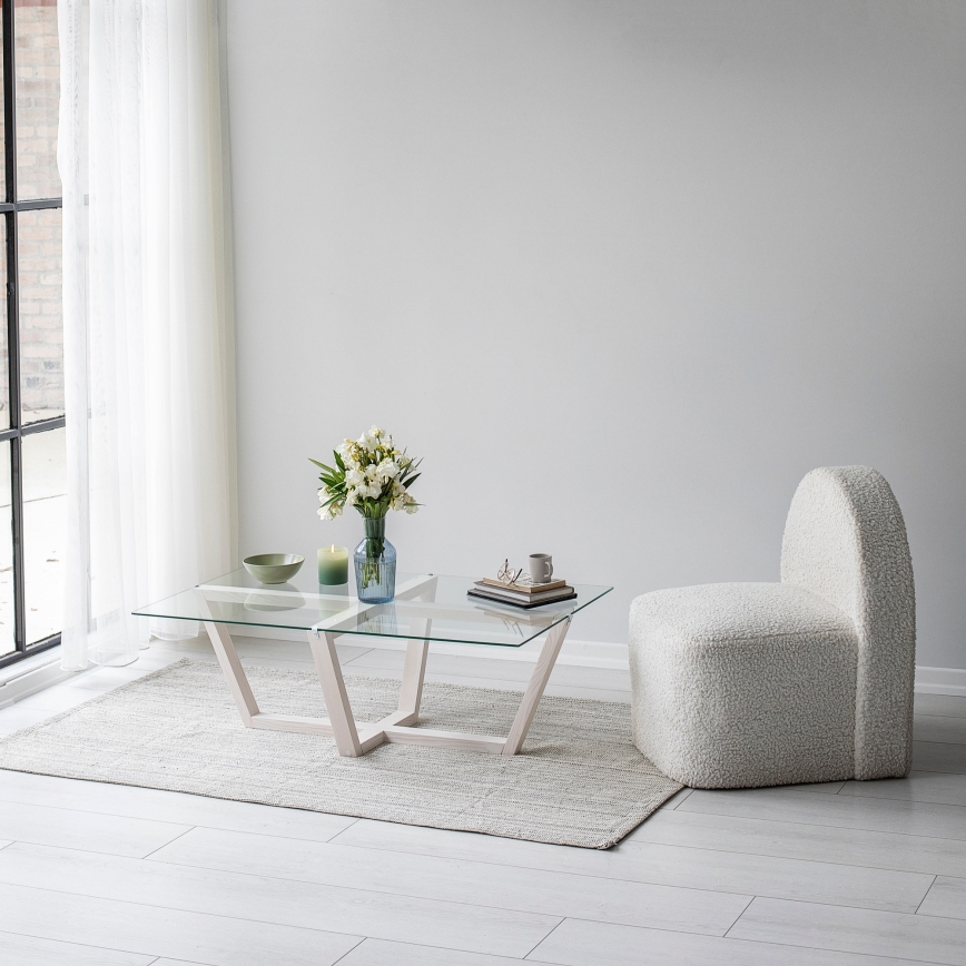 Konferenční stolek AMALFI 105x65 cm bílá/čirá