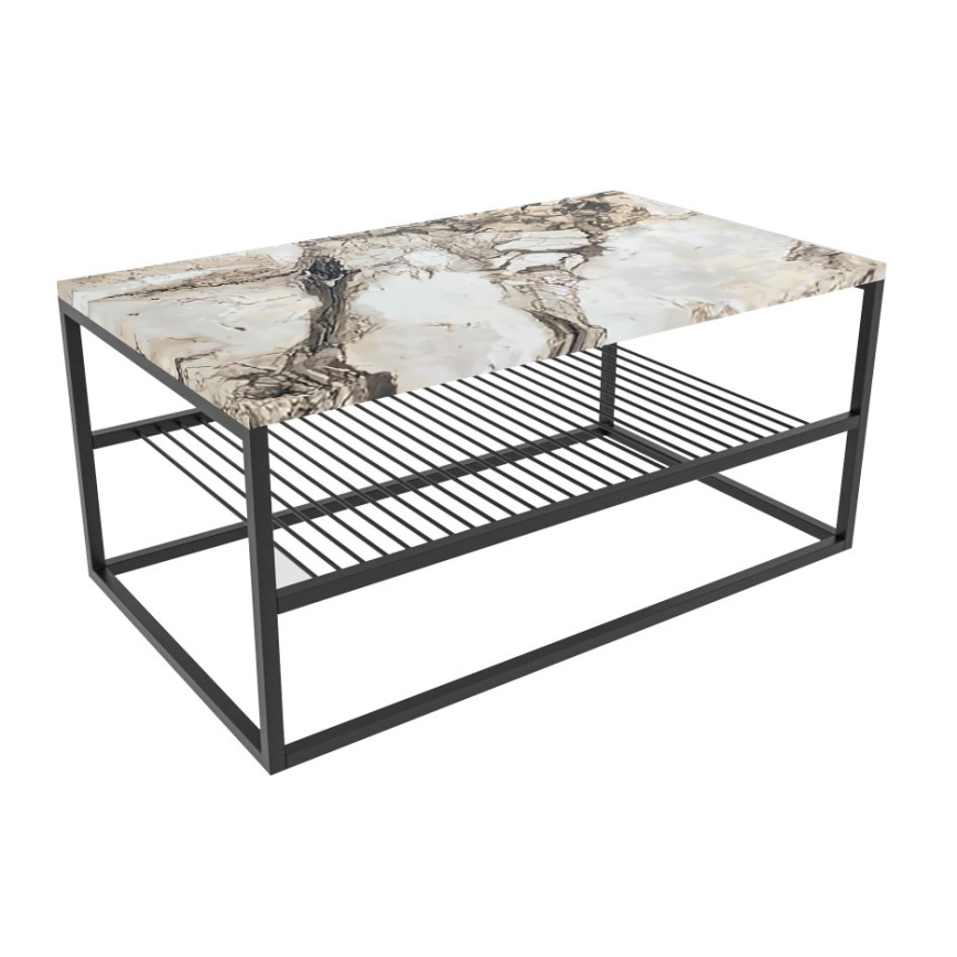 Konferenční stolek ASUDE 95x55 cm černá/bílá