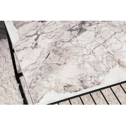 Konferenční stolek ASUDE 95x55 cm černá/bílá