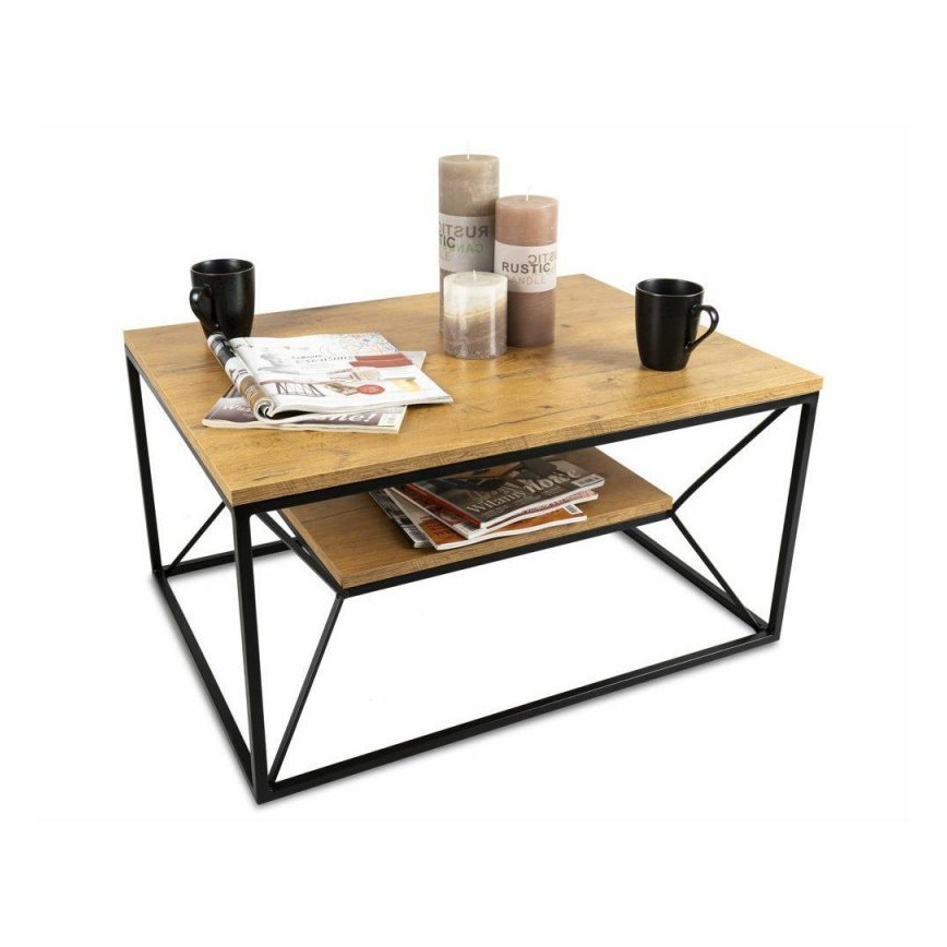 Konferenční stolek BASICLOFT 40x80 cm černá/hnědá