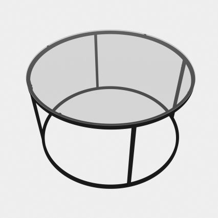 Konferenční stolek BERLIN 60 cm černá/čirá