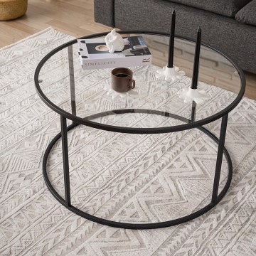 Konferenční stolek BERLIN 80 cm černá/čirá