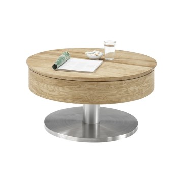 Konferenční stolek BLOCK pr. 79 cm dub/stříbrná