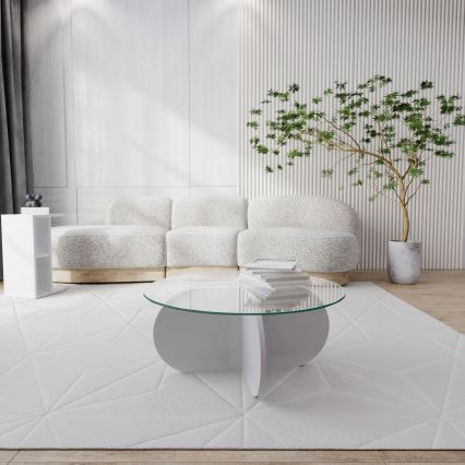 Konferenční stolek BUBBLE 75 cm bílá/čirá