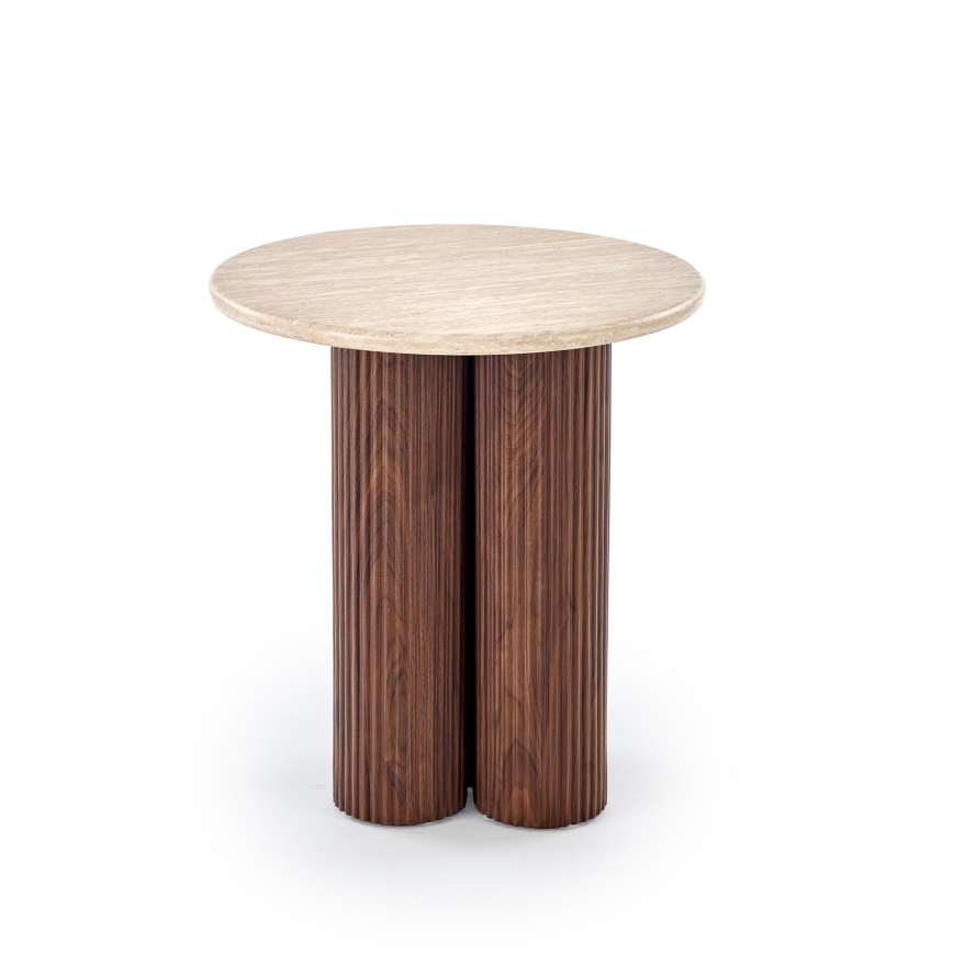 Konferenční stolek CALDO pr. 50 cm hnědá/béžová