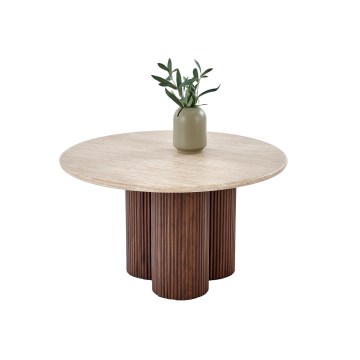 Konferenční stolek CALDO pr. 80 cm hnědá/béžová