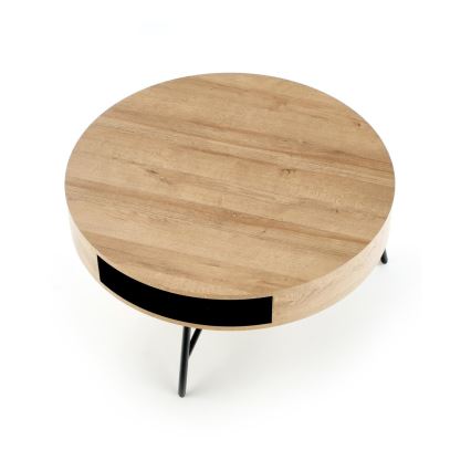 Konferenční stolek CAMILA 80 cm zlatý dub/černá